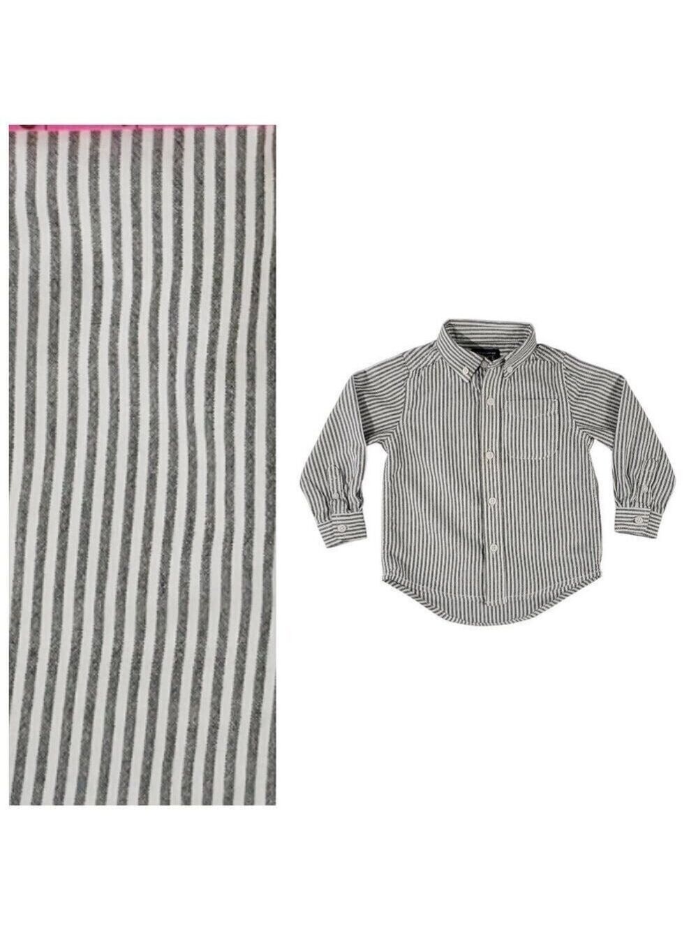 Boys The Children's Place Button Down Shirt 3T White Gray Striped